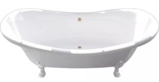 Ванна из искусственного камня AquaStone Лиона 190x86см белые ножки